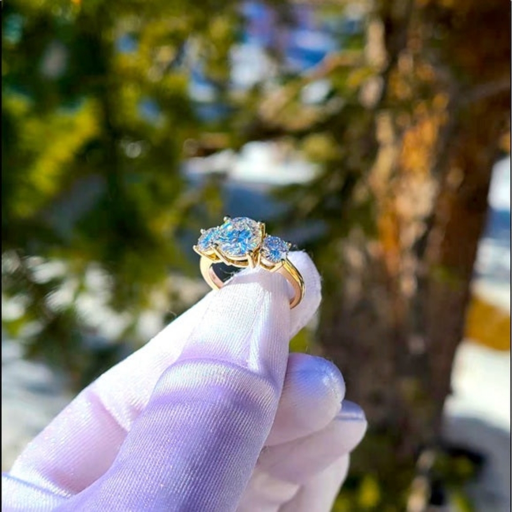 Solid 14k gold 3ct moissanite ring - Picture 3 of 15
